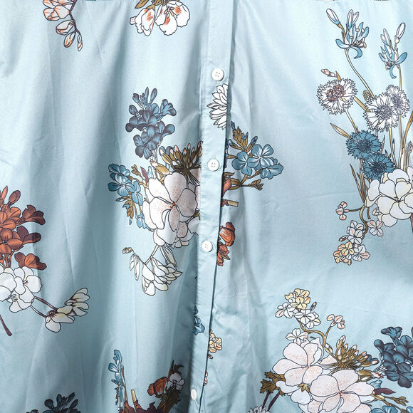 Misslook Maxi Dress Floral Blue Button Down Size XL Cottagecore - Picture 7 of 12